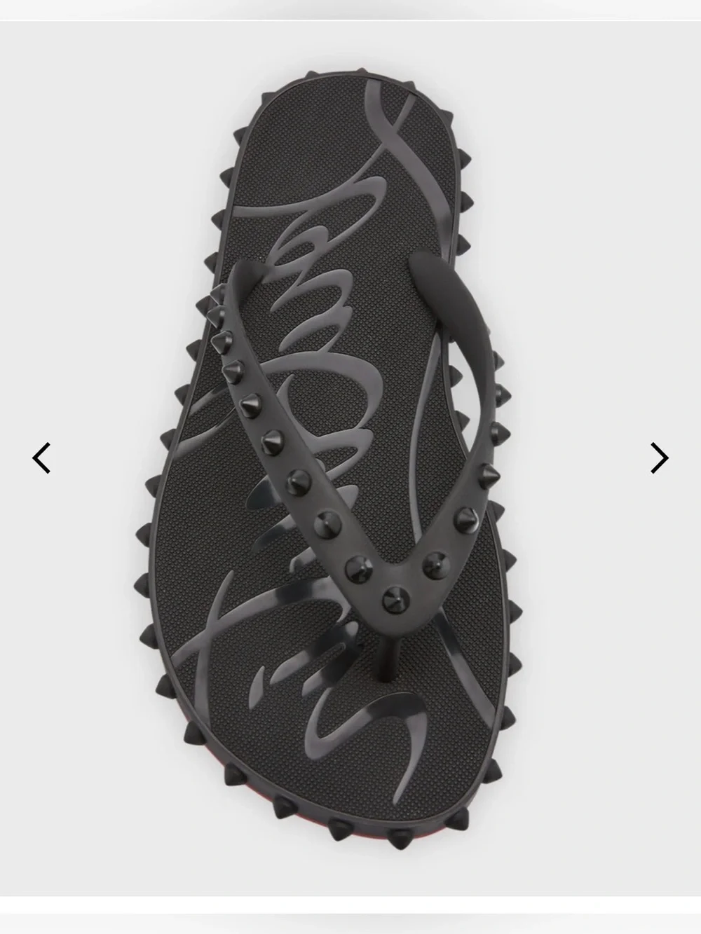 Christian Louboutin Black Studded Rubber Flip Flops